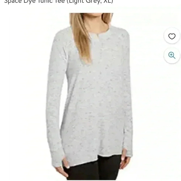 Spring & Mercer Women's Super Soft Comfy Long Sleeve Dye Tunic Tee Light Grey XL - Picture 6 of 6